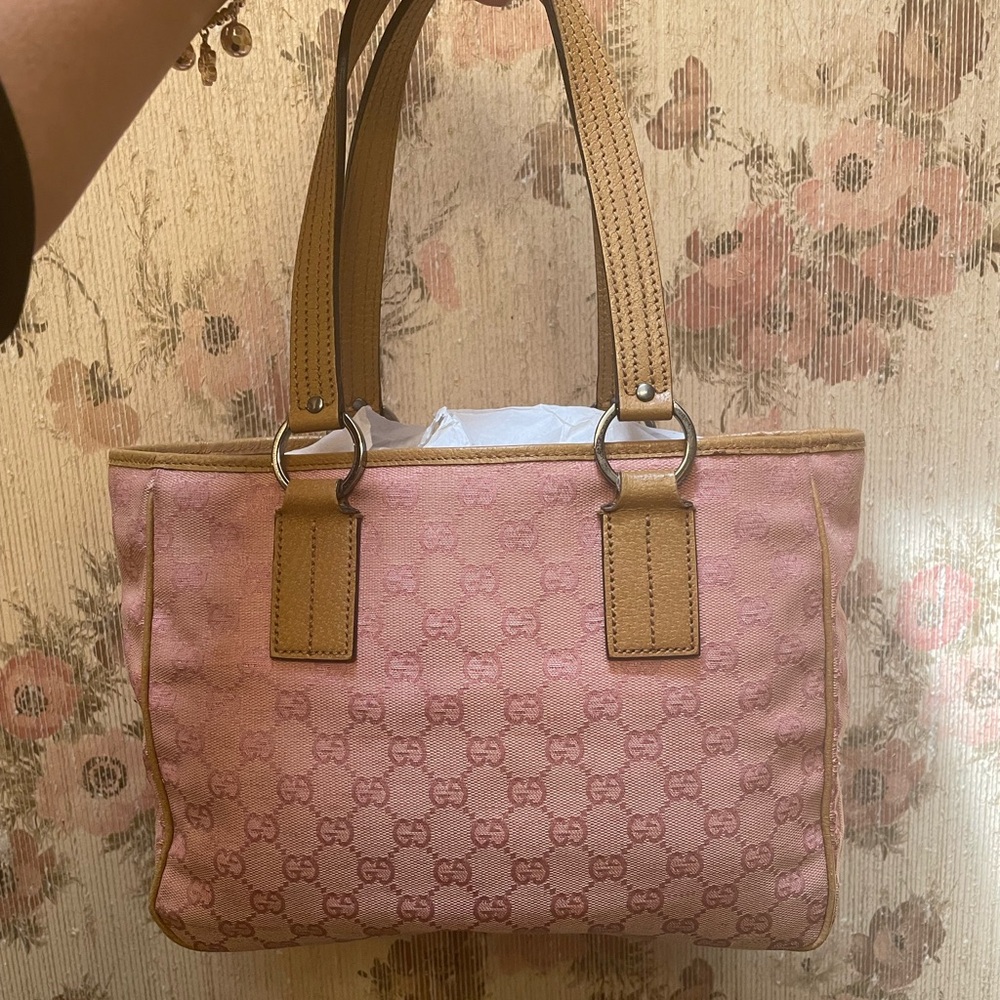 Gucci Pink and Brown Tote Bag - Picture 3 of 16